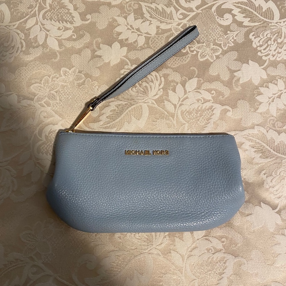 Michael Kors Powder Blue Leather Wristlet